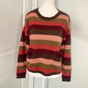 Madewell Chelsea Pocket Pullover Sweater in Multi-Stripe XS (Orig. $90)